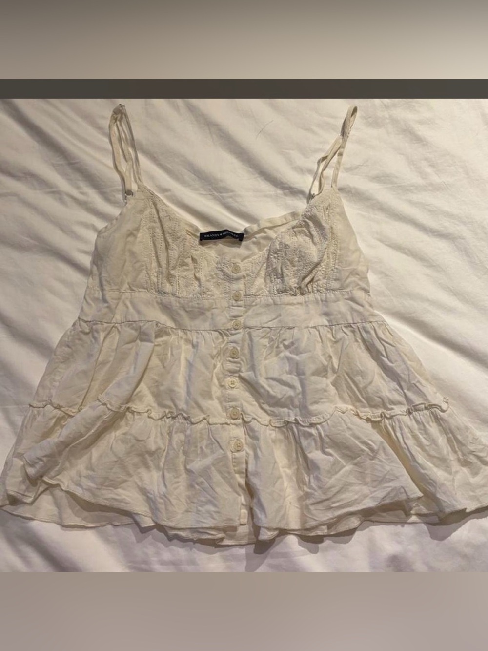 Brandy Melville white lace babydoll top